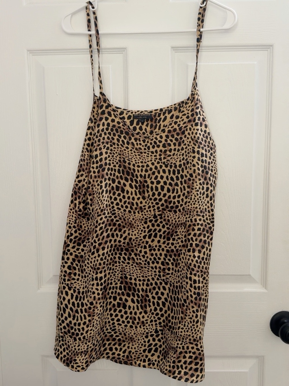 Leopard Print Slip Dress - Beige/Brown